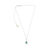 ESTATE .83CT DIAMOND & AAA PEAR SHAPE EMERALD 18KT WHITE GOLD TEAR DROP NECKLACE