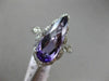 LARGE 3.50CT DIAMOND & AAA PEAR SHAPE AMETHYST 14KT WHITE GOLD 3D FILIGREE RING