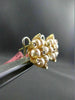 ESTATE LARGE .62CT CHOCOLATE FANCY DIAMOND & PEARL 18KT TWO TONE GOLD EARRINGS
