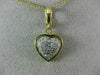 ESTATE .40CT DIAMOND 14KT WHITE & YELLOW GOLD 3D PUFF PAVE HEART PENDANT #26500