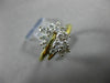ESTATE LARGE .86CT DIAMOND 14KT WHITE & YELLOW GOLD CLUSTER COCKTAIL RING #19219