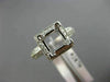 ESTATE .35CT DIAMOND 14K WHITE GOLD SQUARE HALO SEMI MOUNT ENGAGEMENT RING #2870