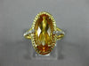 ESTATE WIDE 2.78CT DIAMOND & AAA CITRINE 14KT YELLOW GOLD FILIGREE OVAL FUN RING