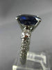 ESTATE LARGE 7.47CT DIAMOND & AAA SAPPHIRE 14K WHITE GOLD ENGAGEMENT RING #26394