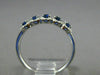 ESTATE .60CT DIAMOND & AAA SAPPHIRE 14KT WHITE GOLD 3D 5 STONE ANNIVERSARY RING