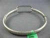 ESTATE LARGE .74CT DIAMOND 18KT WHITE GOLD OVAL MATTE SHINY LOVE BANGLE BRACELET