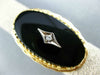 ANTIQUE LARGE .04CT OLD MINE DIAMOND & AAA ONYX 14KT 2 TONE GOLD OVAL RING #2749