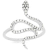ESTATE .26CT DIAMOND 14KT WHITE GOLD 3D CLASSIC HAPPY SNAKE FUN RING