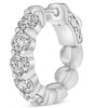 2.35CT DIAMOND 14K WHITE GOLD ROUND CLASSIC 5 STONE HUGGIE HOOP HANGING EARRINGS