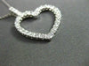 ESTATE LARGE .77CT DIAMOND 14KT WHITE GOLD FLOATING OPEN HEART PENDANT #14730