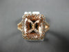 ESTATE LARGE 5.10CT DIAMOND & AAA MORGANITE 14KT ROSE GOLD HALO ENGAGEMENT RING