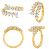 WIDE 1.15CT DIAMOND 14KT YELLOW GOLD 3D PEAR SHAPE CRISS CROSS ANNIVERSARY RING