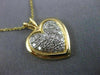 ANTIQUE .48CT DIAMOND 14KT WHITE & YELLOW GOLD CLASSIC PAVE HEART PENDANT #1744