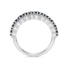 WIDE 1.23CT DIAMOND & AAA SAPPHIRE 14K WHITE GOLD 3 ROW WEDDING ANNIVERSARY RING