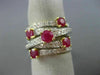 LARGE 2.43CT DIAMOND & AAA RUBY 14KT YELLOW GOLD CRISS CROSS ANNIVERSARY RING