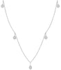 .67CT DIAMOND 14KT WHITE GOLD 3D PRINCESS & ROUND MULTI TEAR DROP LOVE NECKLACE