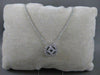 ESTATE DIAMOND 18K WHITE GOLD SQUARE IN CIRCLE PENDANT 11MM F/G VVS CHAIN #11343