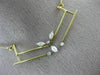 ANTIQUE .40CT DIAMOND 18K WHITE & YELLOW GOLD 3D V SHAPE FLOATING NECKLACE #3635