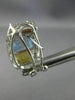 ESTATE LARGE .24CT DIAMOND & MULTI GEM 14KT WHITE GOLD 3 STONE HALO EARRINGS