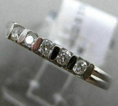 ESTATE .15CT DIAMOND 14KT WHITE GOLD 3D 5 STONE CHANNEL WEDDING ANNIVERSARY RING