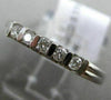 ESTATE .15CT DIAMOND 14KT WHITE GOLD 3D 5 STONE CHANNEL WEDDING ANNIVERSARY RING