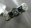 ESTATE .85CT DIAMOND & SAPPHIRE 14KT WHITE GOLD 3D SEMI BEZEL ANNIVERSARY RING
