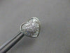 ESTATE 1.30CTW DIAMOND STAR HEART 14KT WHITE GOLD PUSHBACK EARRINGS 12MM #20989