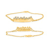ESTATE WIDE .96CT DIAMOND 14KT YELLOW GOLD 3D ROUND ENGRAVABLE CROWN ID BRACELET