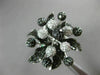 ESTATE EXTRA LARGE 4.65CT WHITE & BLACK DIAMOND 14KT WHITE GOLD 3D FLOWER RING