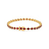 6.40CT DIAMOND & AAA RUBY 14K YELLOW GOLD ROUND CLASSIC ETERNITY TENNIS BRACELET