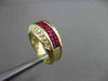 ESTATE WIDE 2.90CT DIAMOND & AAA SQUARE CUT RUBY 14KT YELLOW GOLD RING #23007
