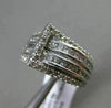 ESTATE WIDE 1.60CT ROUND & PRINCESS CUT DIAMOND 14KT WHITE GOLD 3D BELT FUN RING