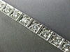 ESTATE WIDE 4CT DIAMOND 14KT WHITE GOLD SQUARE MILGRAIN CLASSIC TENNIS BRACELET