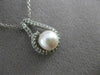 ESTATE .20CT DIAMOND & SOUTH SEA PEARL 14K WHITE GOLD HALO 3D FLOATING PENDANT