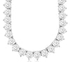 18.50CT DIAMOND 14KT WHITE GOLD 3D ROUND 3 PRONG ETERNITY LOVE TENNIS NECKLACE