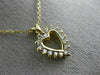 ESTATE SMALL .30CT DIAMOND 14KT YELLOW GOLD 3D CLASSIC OPEN HEART PENDANT #10801