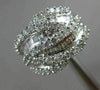 ESTATE WIDE 1.50CT ROUND DIAMOND 14KT WHITE GOLD MULTI WAVE ROW ANNIVERSARY RING