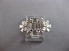 1.35CT DIAMOND 18K WHITE GOLD ROUND BAGUETTE & PEAR SHAPE DOUBLE FLOWER FUN RING