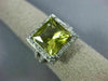 EXTRA LARGE 4.60CT DIAMOND & AAA GREEN AMETHYST 14KT WHITE GOLD 3D PRINCESS RING