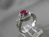 ESTATE WIDE 1.42CT DIAMOND & RUBY 14K WHITE GOLD INFINITY ENGAGEMENT RING #19590