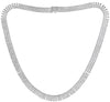 LARGE 8.14CT DIAMOND 14KT WHITE GOLD 3D CLASSIC 3 ROW ETERNITY TENNIS NECKLACE