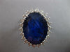 CERTIFIED LARGE 22.6CT DIAMOND & AAA CEYLON SAPPHIRE PLATINUM 3D ENGAGEMENT RING