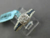 LARGE .53CT DIAMOND & SAPPHIRE 14KT WHITE GOLD 3D SQUARE CLUSTER FRIENDSHIP RING