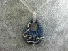 ESTATE 2.51CT DIAMOND & SAPPHIRE 18KT WHITE & BLACK GOLD TEAR DROP SWIRL PENDANT