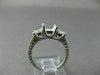 ESTATE 1.08CT DIAMOND 14KT W SEMI MOUNT FILIGTEE 3 STONE ENGAGEMENT RING #1399