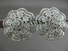 ESTATE LARGE 4.17CT DIAMOND 18KT WHITE GOLD 3D FLOWER CLUSTER CLIP ON EARRINGS