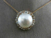 ESTATE LARGE .80CT DIAMOND & AAA SOUTH SEA PEARL 18KT ROSE GOLD FLOWER PENDANT