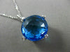 ESTATE MASSIVE 13.20CT DIAMOND & BLUE TOPAZ 14K WHITE GOLD ROPE FLOATING PENDANT