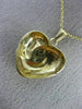 ESTATE .38CT DIAMOND 14KT YELLOW GOLD CLASSIC 3D SWIRL PUFF HEART PENDANT #322