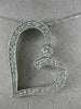 ANTIQUE 1.05CT DIAMOND 14KT WHITE GOLD 3D FILIGREE MILGRAIN HEART PENDANT #17756